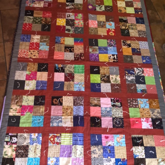 Patch work quilt hand made 44x66 - Picture 2 of 14